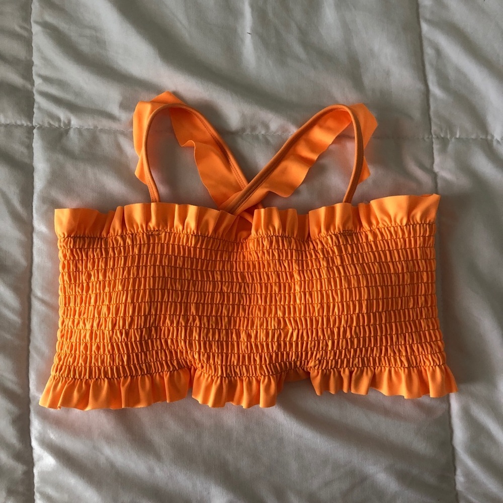 Rachel Bikini Top: Ruched & ruffle tie-back top